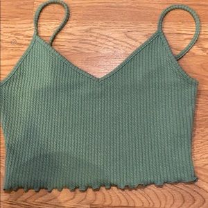 Green cropped top